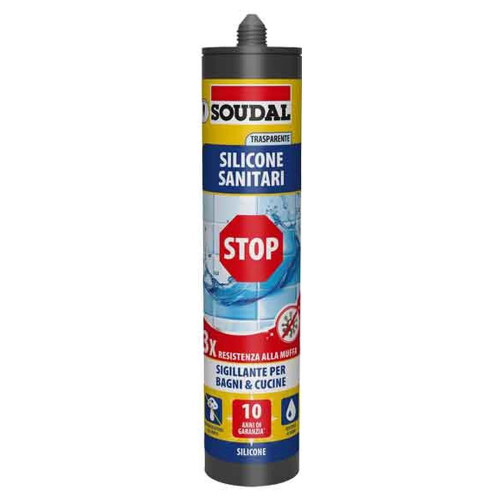 silicone acetico sanitari 'stop muffa' soudal