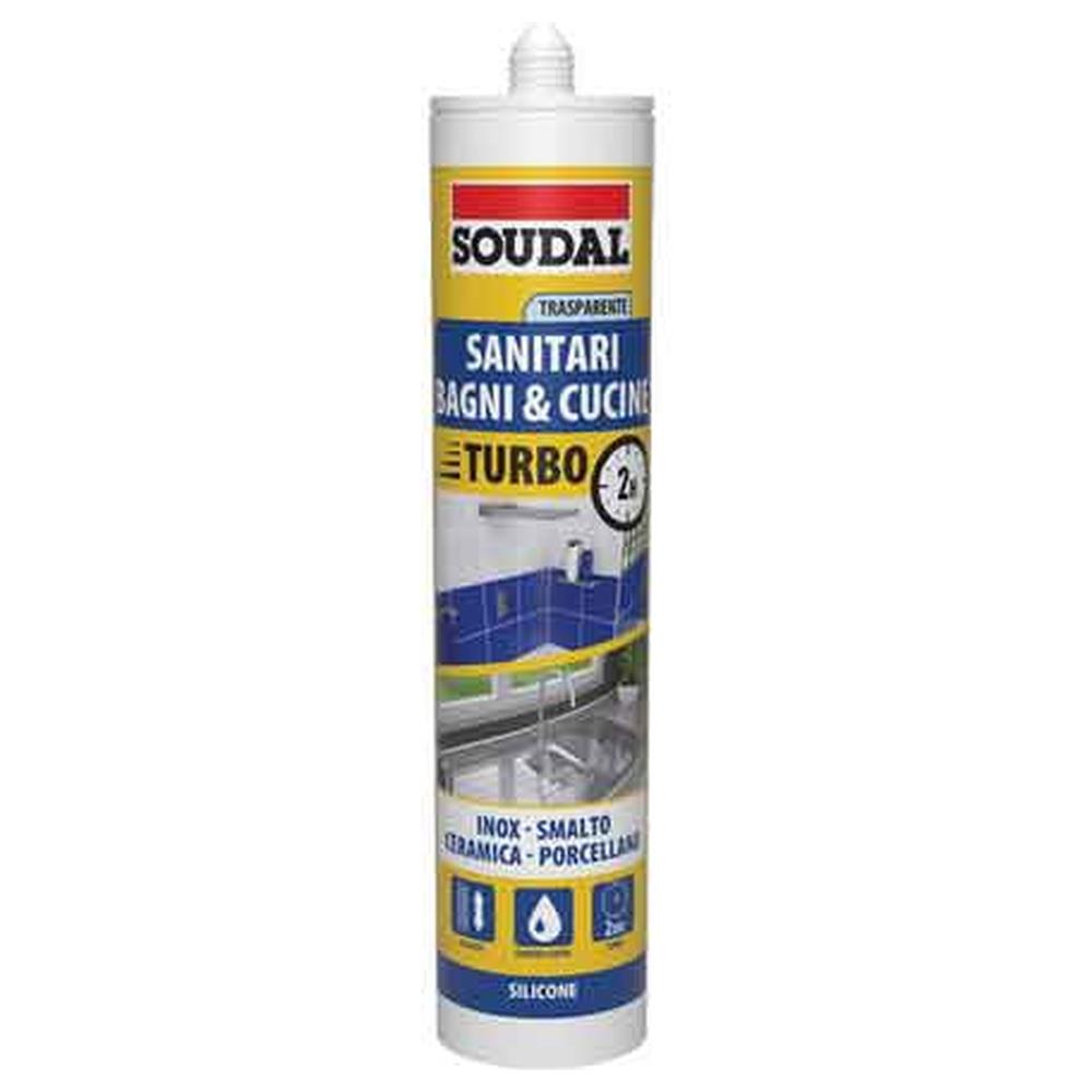 silicone acetico sanitari 'turbo' soudal