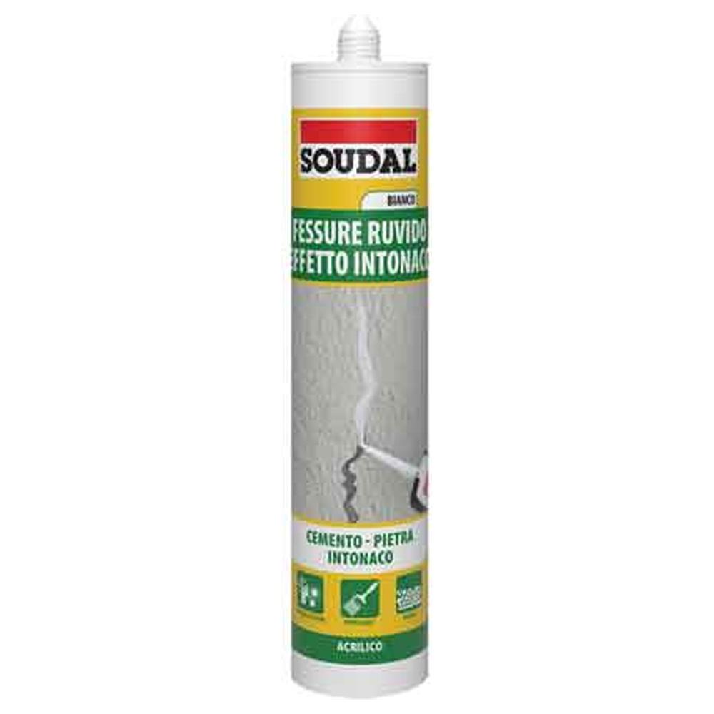 silicone acrilico effetto intonaco soudal 300 ml - bianco ruvido