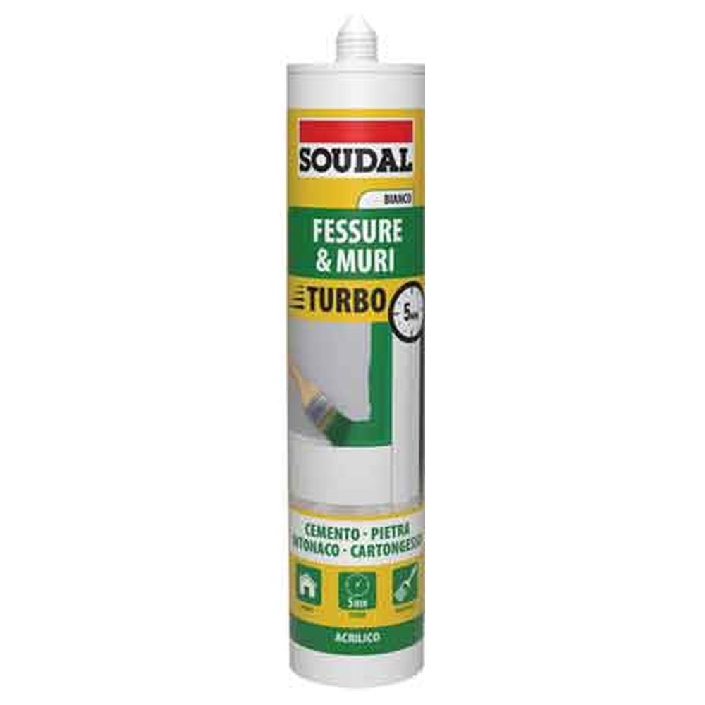 silicone acrilico 'turbo' soudal 300 ml - bianco