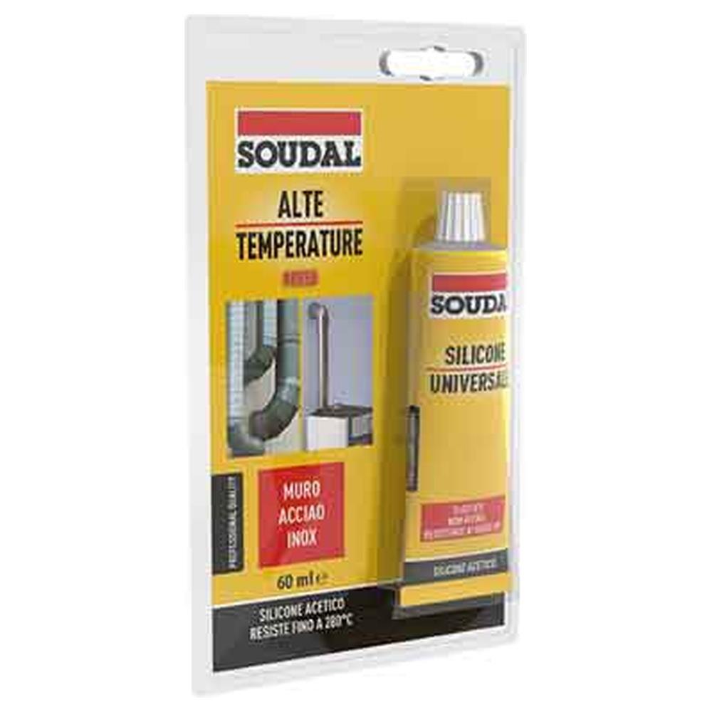 silicone alte temperature in blister soudal 60 ml - rosso
