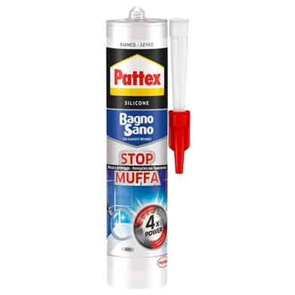 silicone bagno sano 'stop muffa' pattex 300 ml - colore bianco