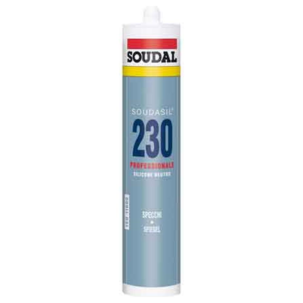 silicone neutro per specchi soudal 310 ml - trasparente