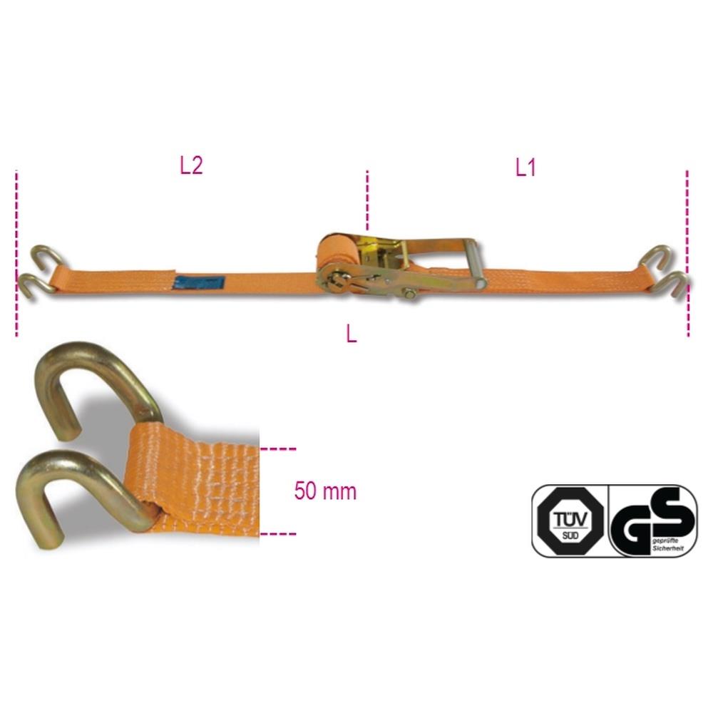 sistema di ancoraggio a cricchetto lc 2500kg nastro in poliestere ad alta tenacità (pes) ganci sponda robur 8182h/2