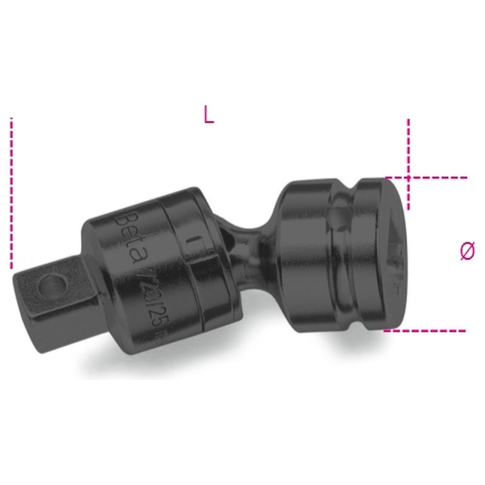 snodo macchina con attacchi quadri maschio e femmina 1" fosfatato beta 729/25
