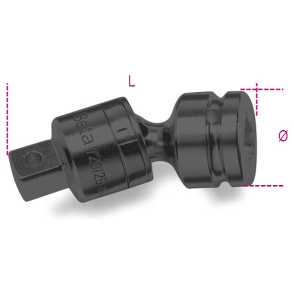snodo macchina con attacchi quadri maschio e femmina 3/4" fosfatato beta 728/25