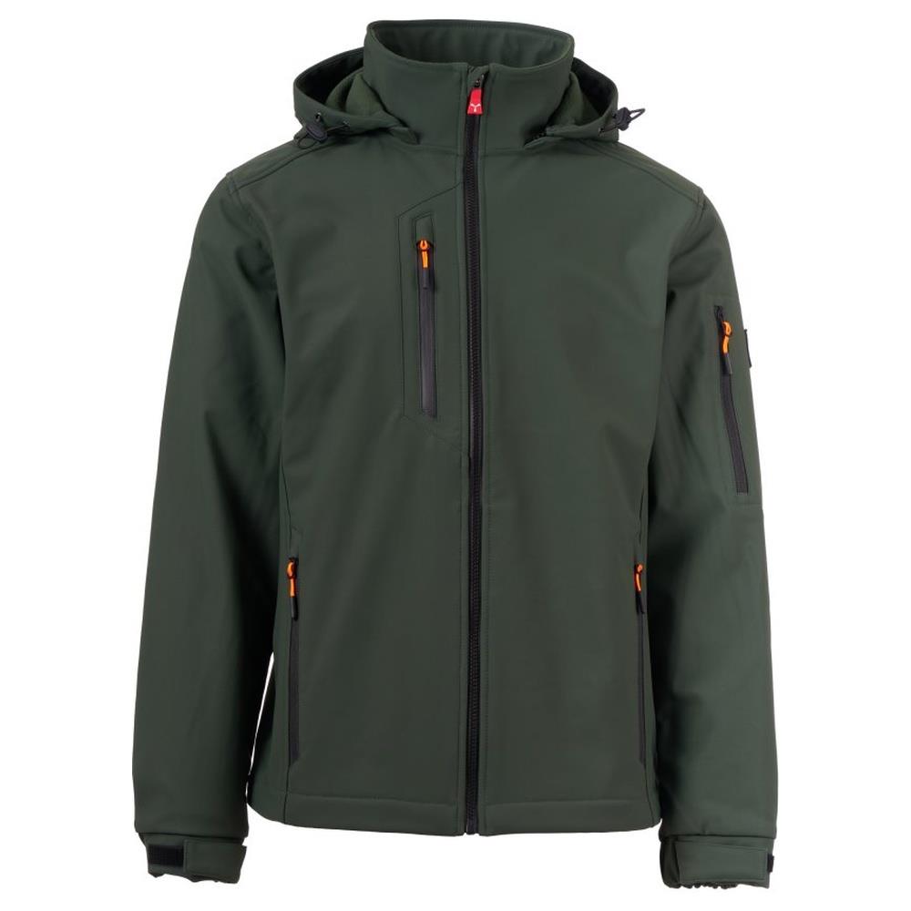 softshell con cappuccio payper creek l.i.t. verde foresta xxs