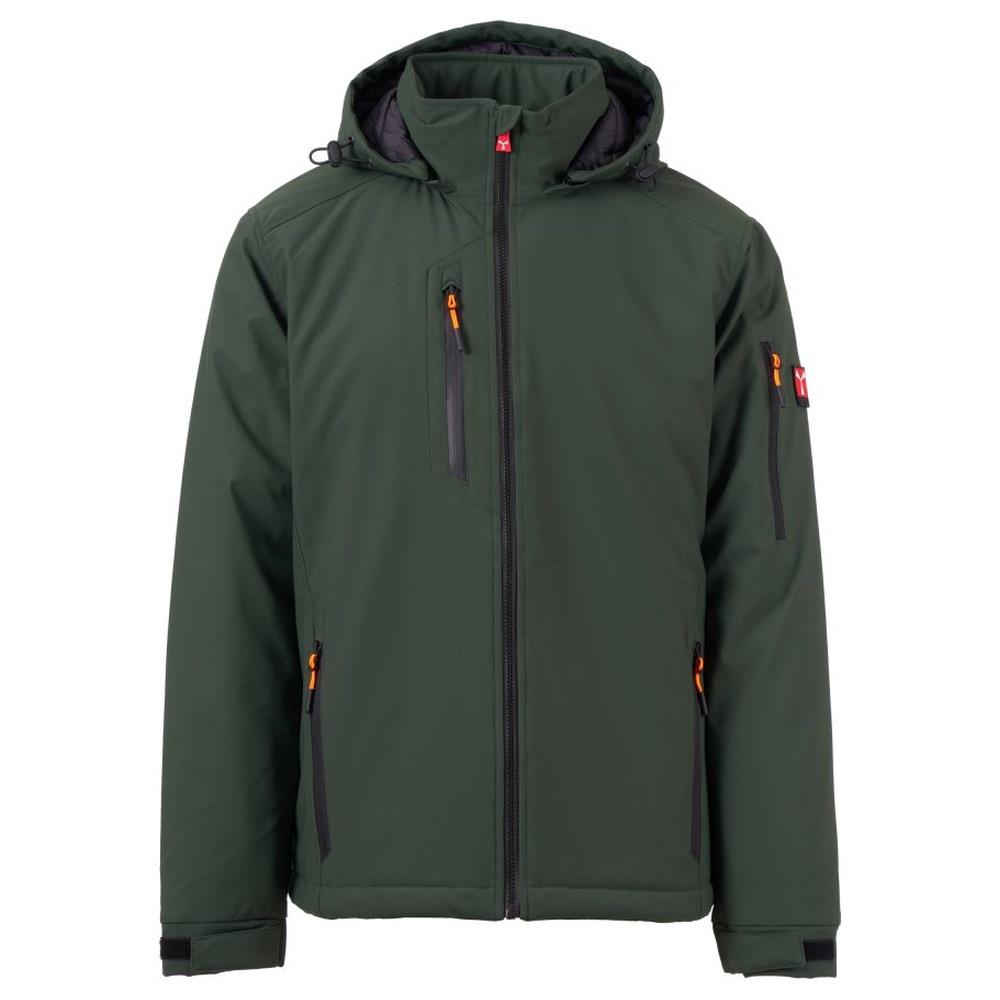 softshell con cappuccio payper creek lite pad verde foresta/nero xxs