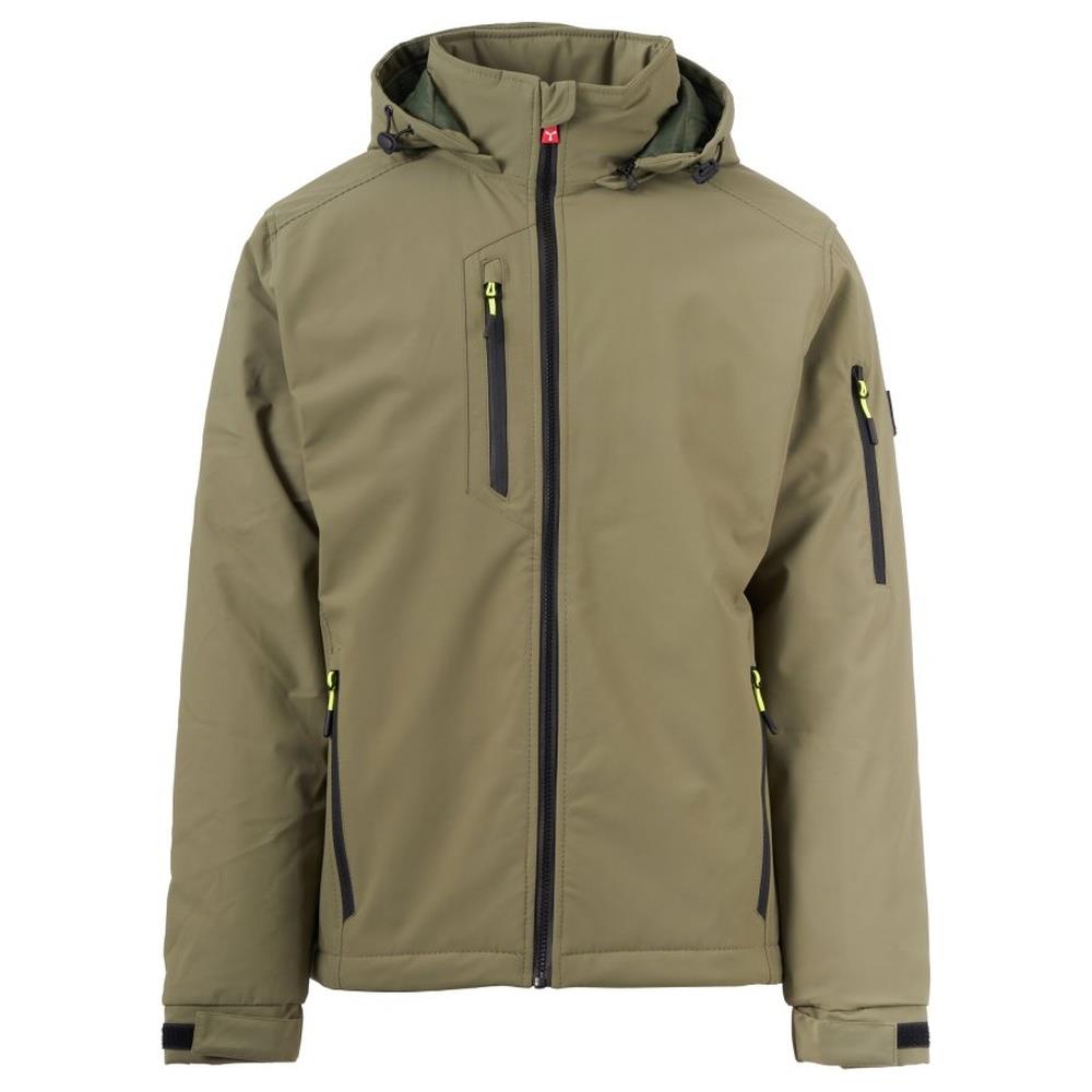 softshell con cappuccio payper creek lite pad verde militare/verde xxs