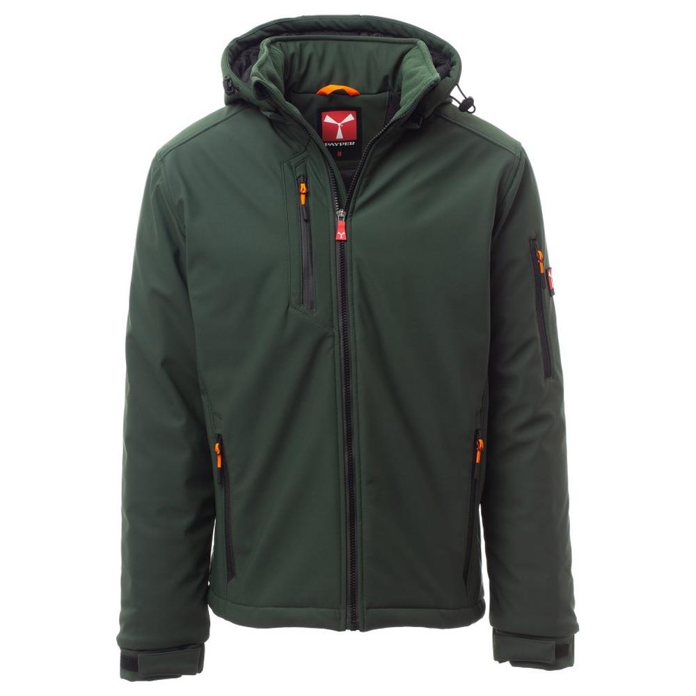 softshell con cappuccio payper creek pad verde foresta/nero xxs