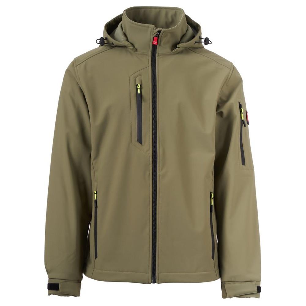 softshell con cappuccio payper creek verde militare xxs