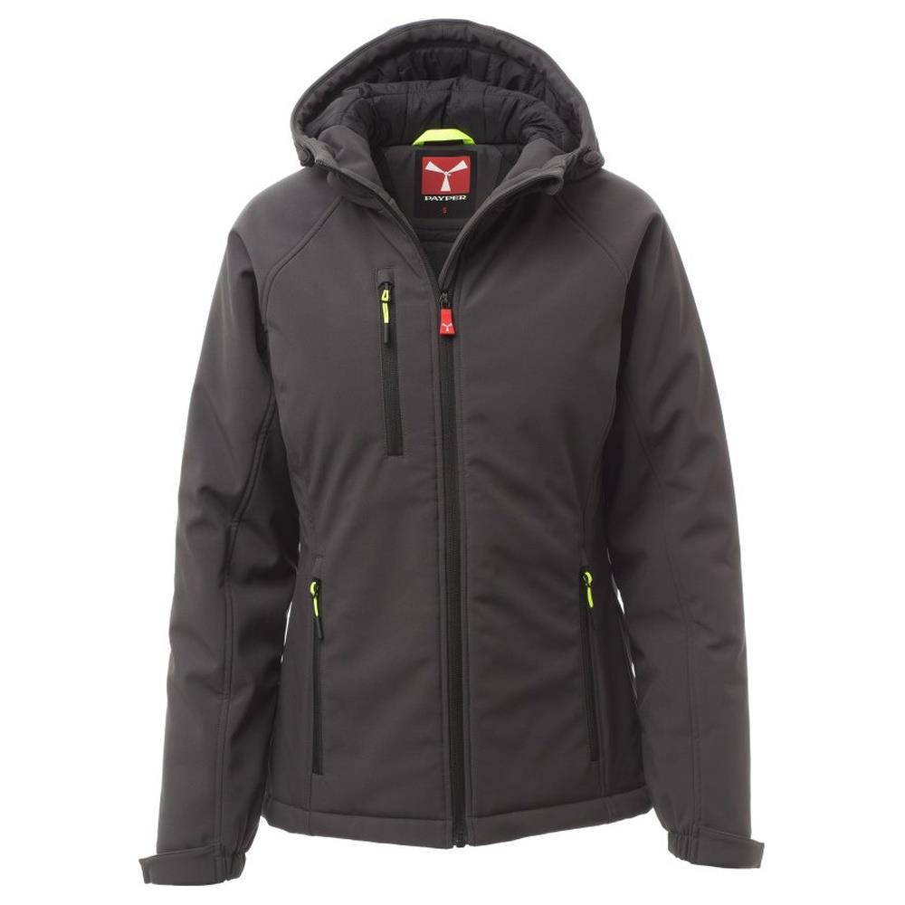 softshell con cappuccio payper gale pad lady antracite/nero xs