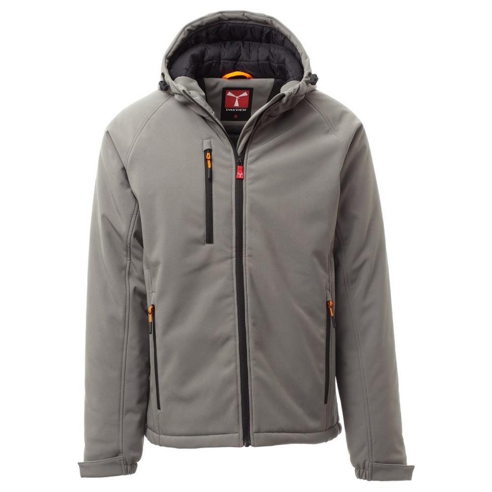 softshell con cappuccio payper gale pad smoke/nero xs