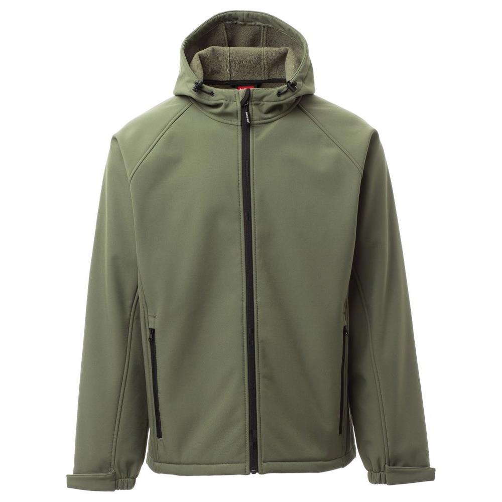 softshell con cappuccio payper gale verde militare xs