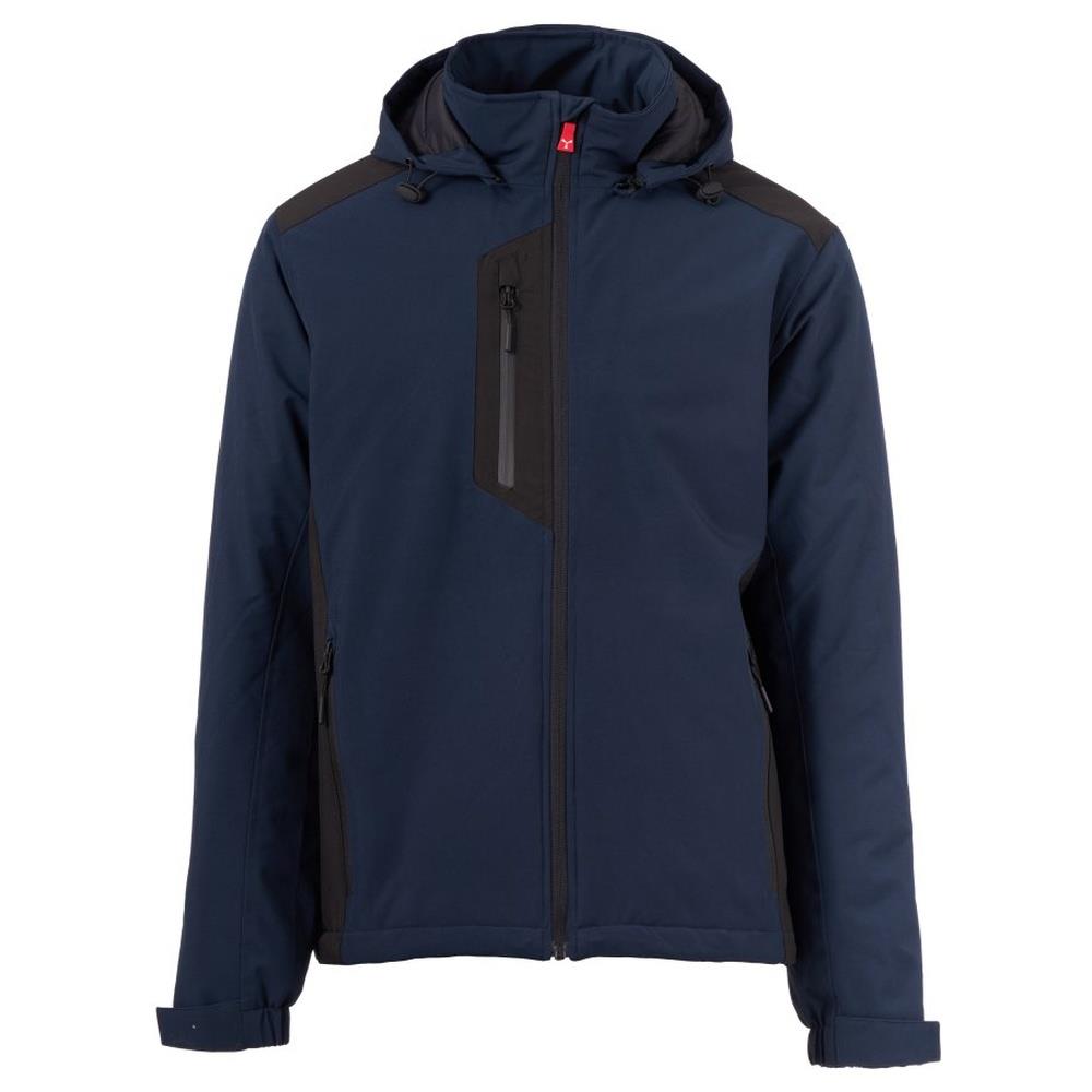 softshell con cappuccio payper galway ultralite pad 140 navy/nero xxs