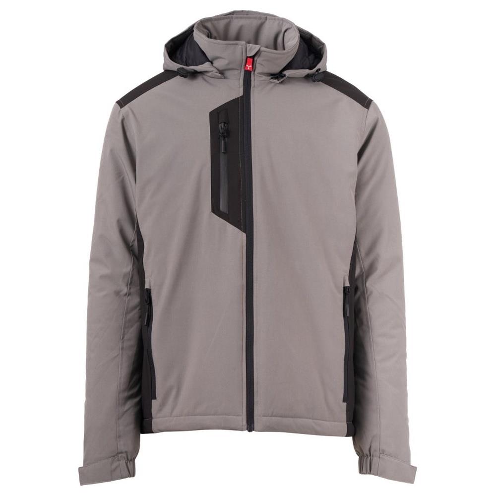 softshell con cappuccio payper galway ultralite pad 140 smoke/nero xxs