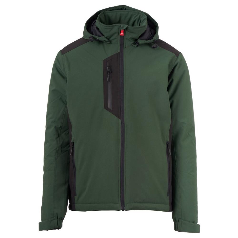 softshell con cappuccio payper galway ultralite pad 140 verde foresta/nero xxs