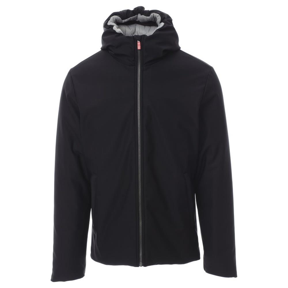 softshell con cappuccio payper oregon nero/steel grey xxs