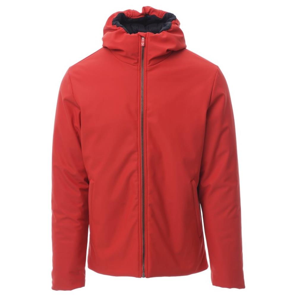 softshell con cappuccio payper oregon rosso/navy xs