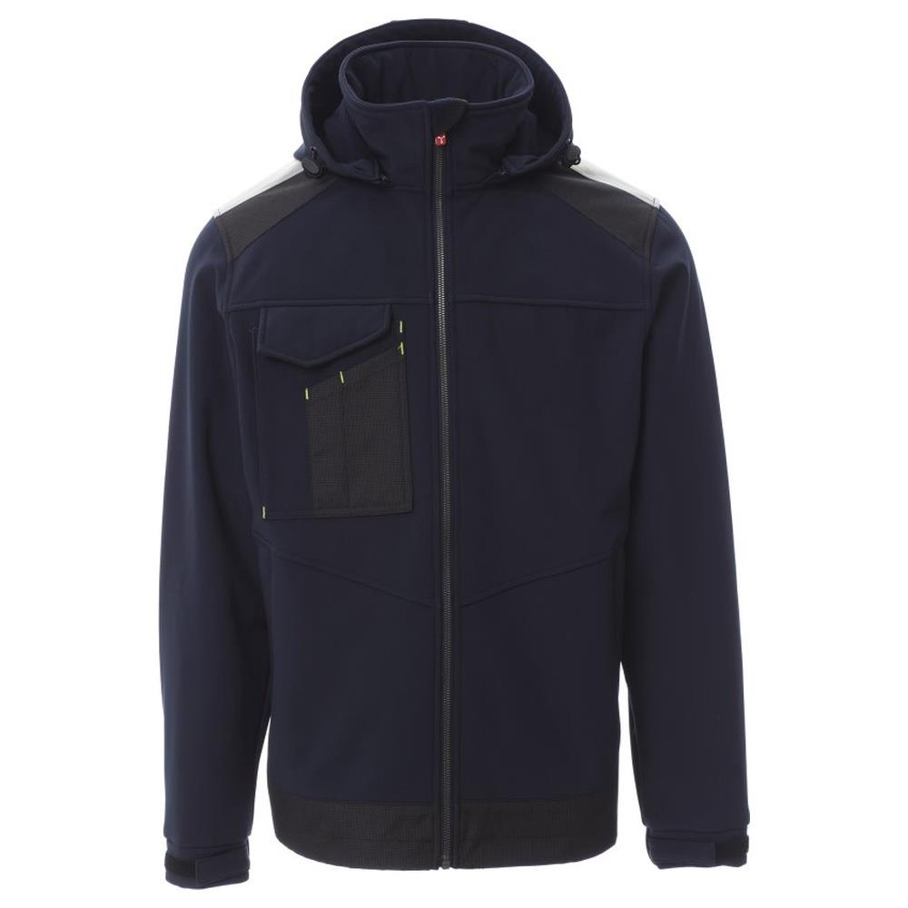 softshell con cappuccio payper performer 2.0 navy/nero xs