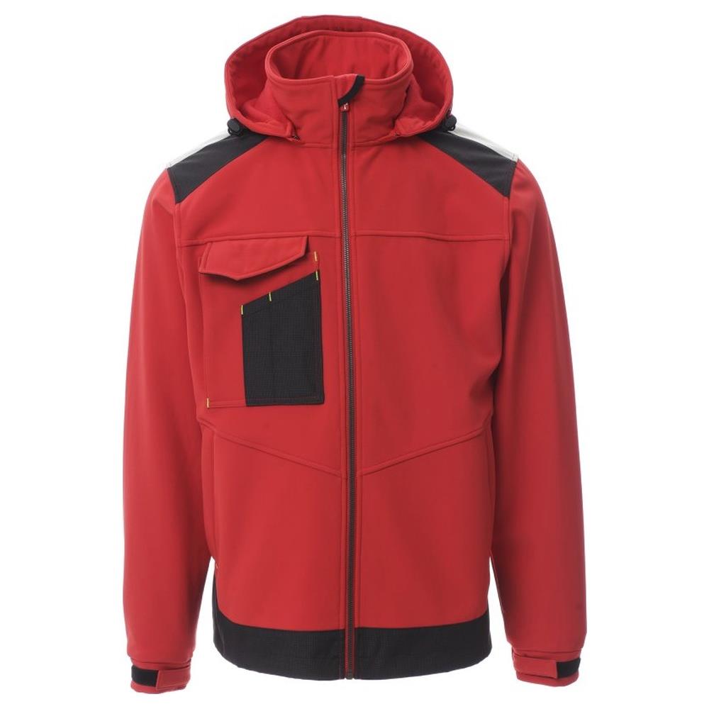 softshell con cappuccio payper performer 2.0 rosso/nero xs