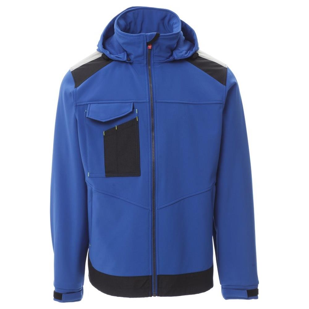 softshell con cappuccio payper performer 2.0 royal/nero xs