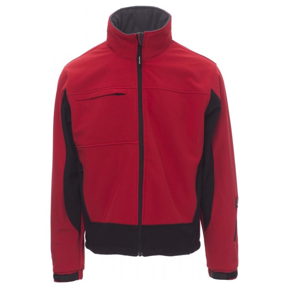 softshell con cappuccio payper storm rosso/nero xs