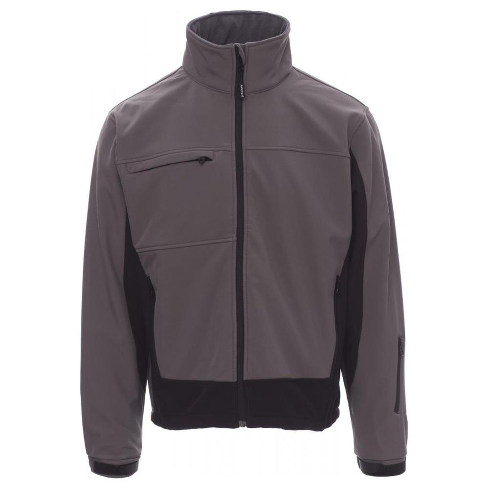 softshell con cappuccio payper storm steel grey/nero xs