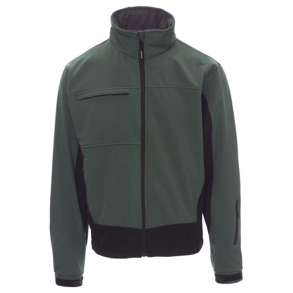 softshell con cappuccio payper storm verde/nero xs