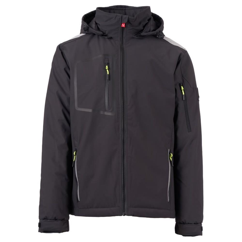 softshell con cappuccio payper stream lite pad antracite/nero xxs