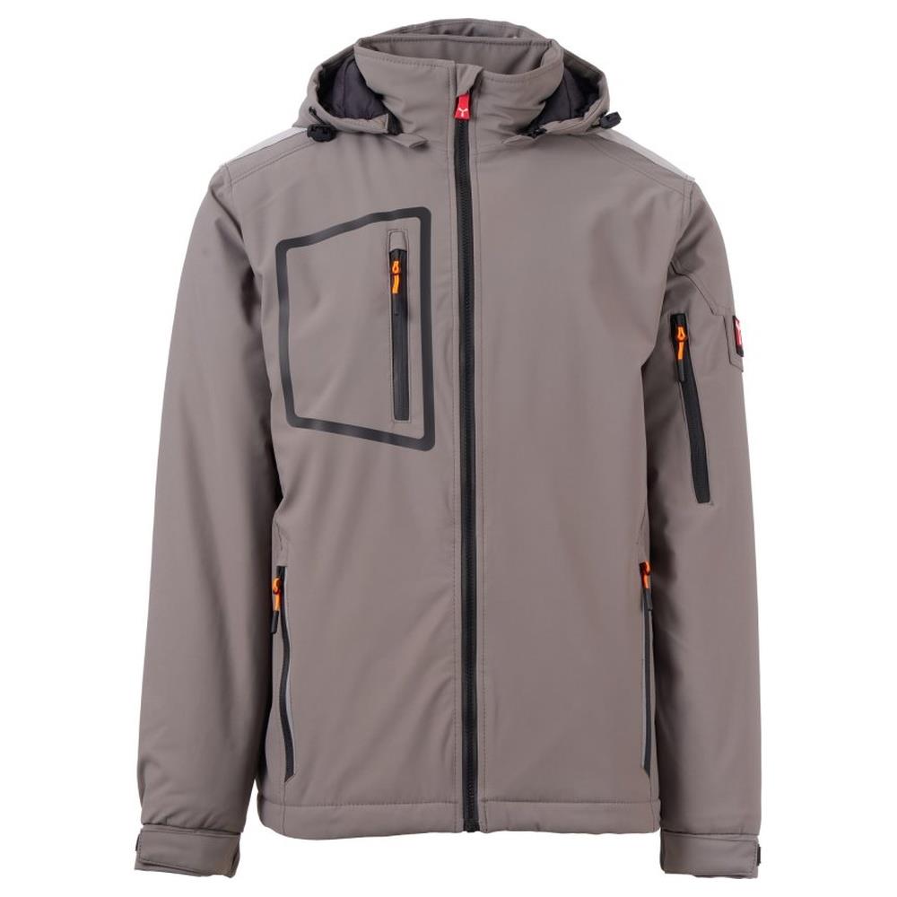 softshell con cappuccio payper stream lite pad smoke/nero xxs