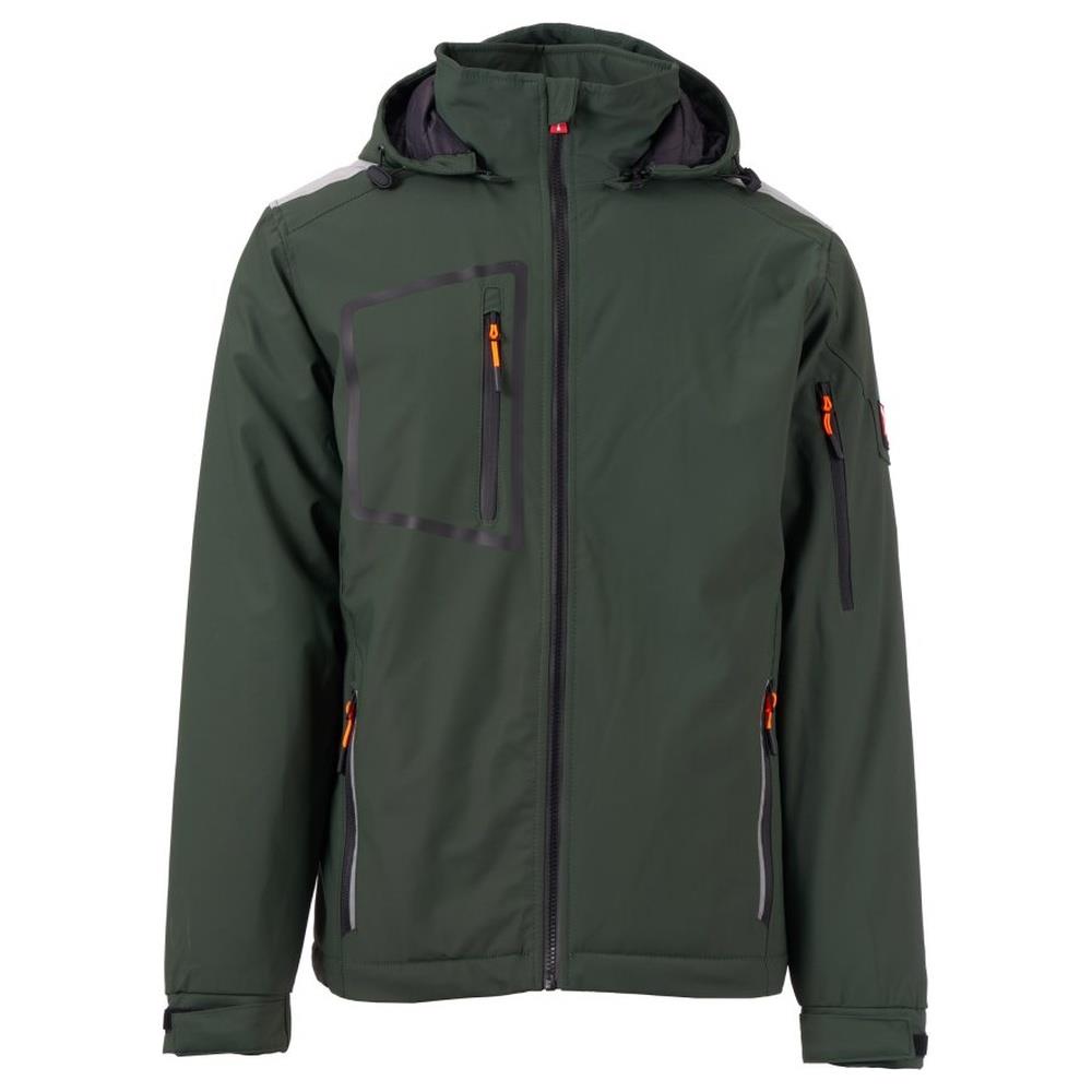 softshell con cappuccio payper stream lite pad verde foresta/nero xxs