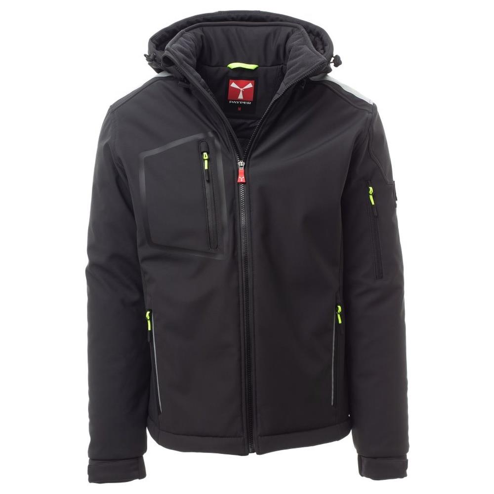 softshell con cappuccio payper stream pad antracite/nero xxs