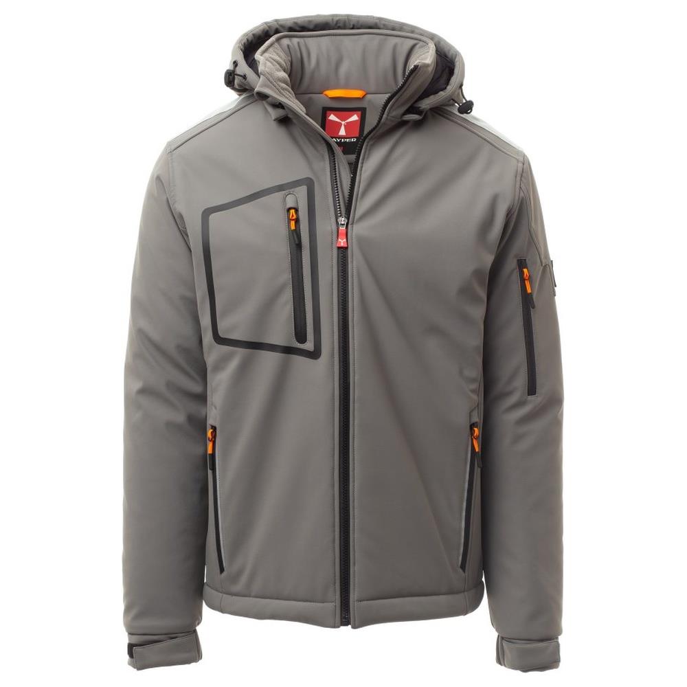 softshell con cappuccio payper stream pad smoke/nero xxs
