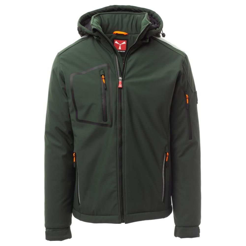 softshell con cappuccio payper stream pad verde foresta/nero xxs