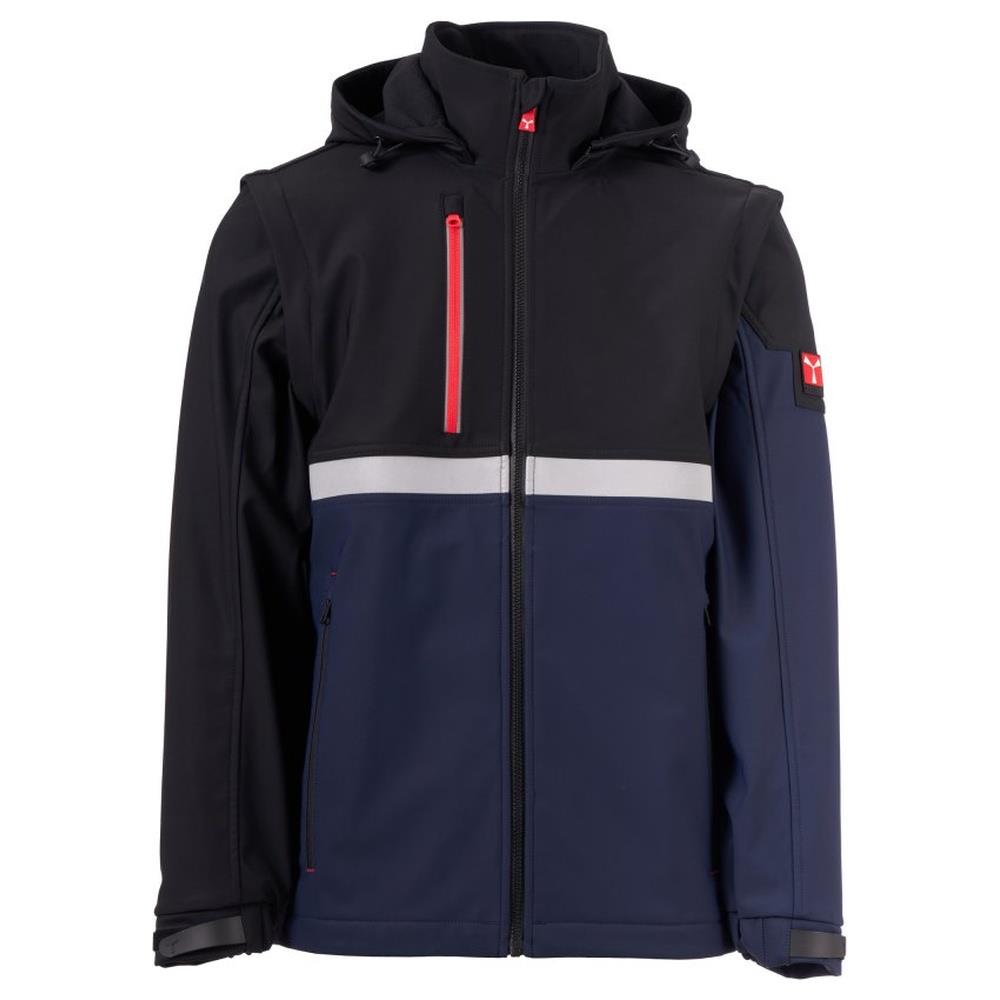 softshell con cappuccio payper wise 2in1 navy/nero xxs