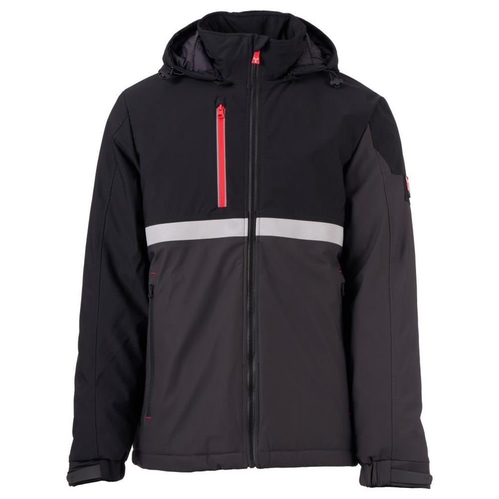 softshell con cappuccio payper wise lite pad antracite/nero xxs