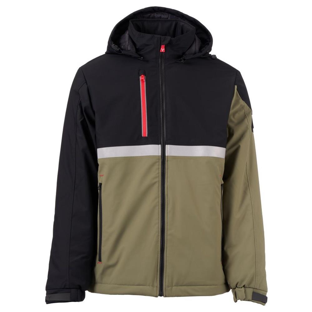 softshell con cappuccio payper wise lite pad verde militare/nero xxs