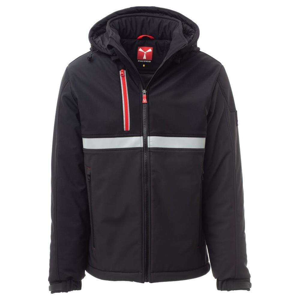 softshell con cappuccio payper wise pad antracite/nero xxs