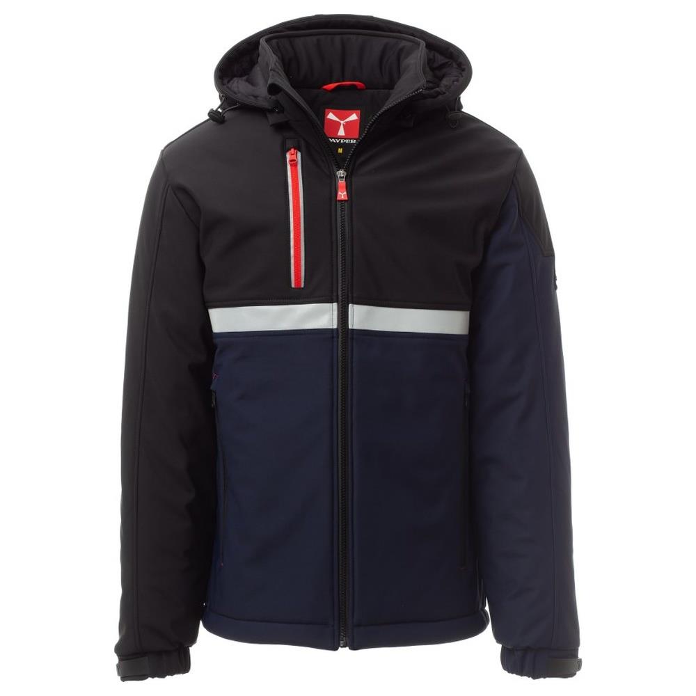 softshell con cappuccio payper wise pad navy/nero xxs