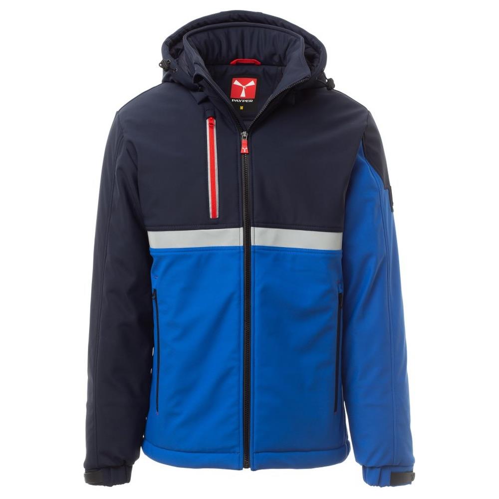 softshell con cappuccio payper wise pad royal/navy xxs