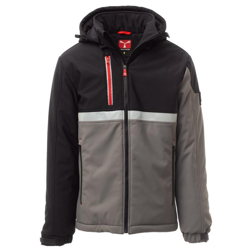 softshell con cappuccio payper wise pad smoke/nero xxs