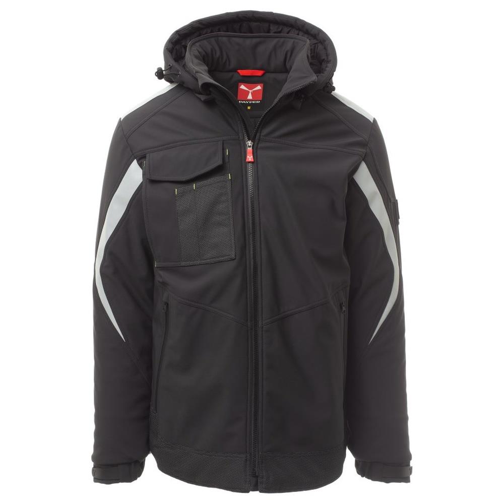 softshell con cappuccio payper wonder pad antracite/nero xxs