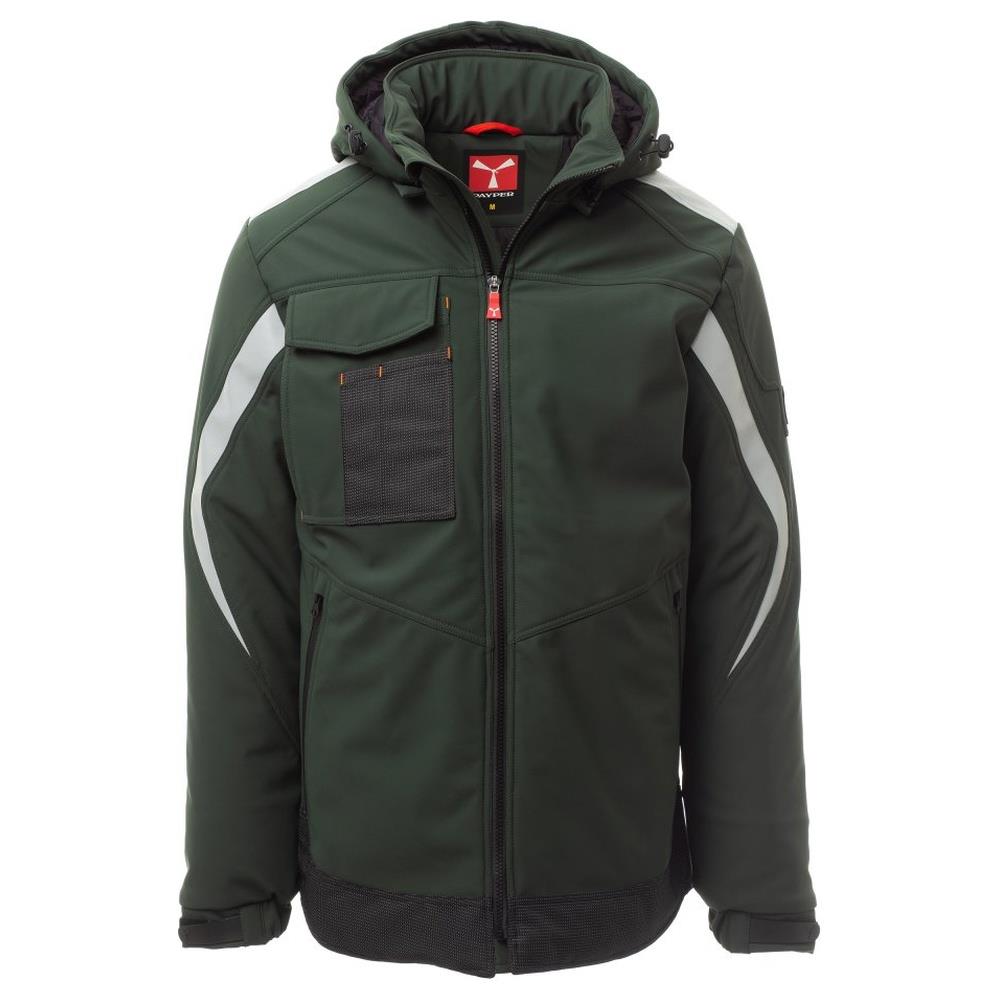 softshell con cappuccio payper wonder pad verde foresta/nero xxs