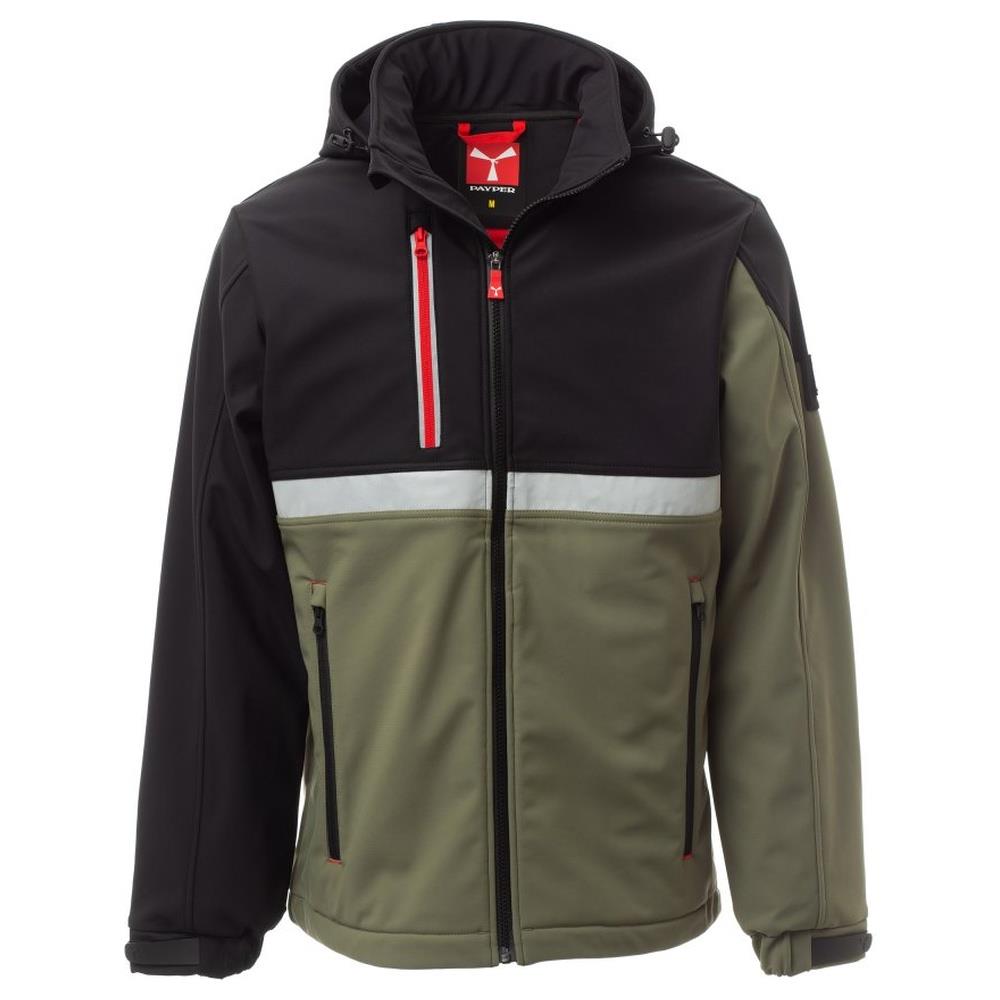 softshell leggero payper wise verde militare/nero xxs