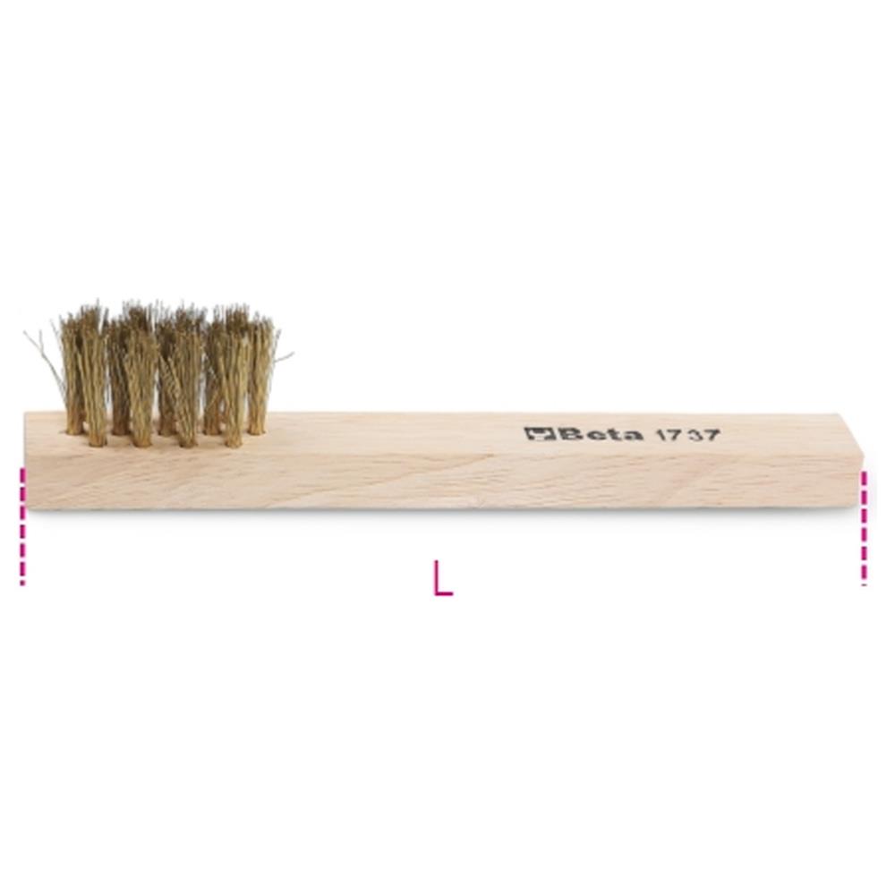 spazzolino con fili di ottone ondulatoø filo 0,2 mm impugnatura in legno beta 1737