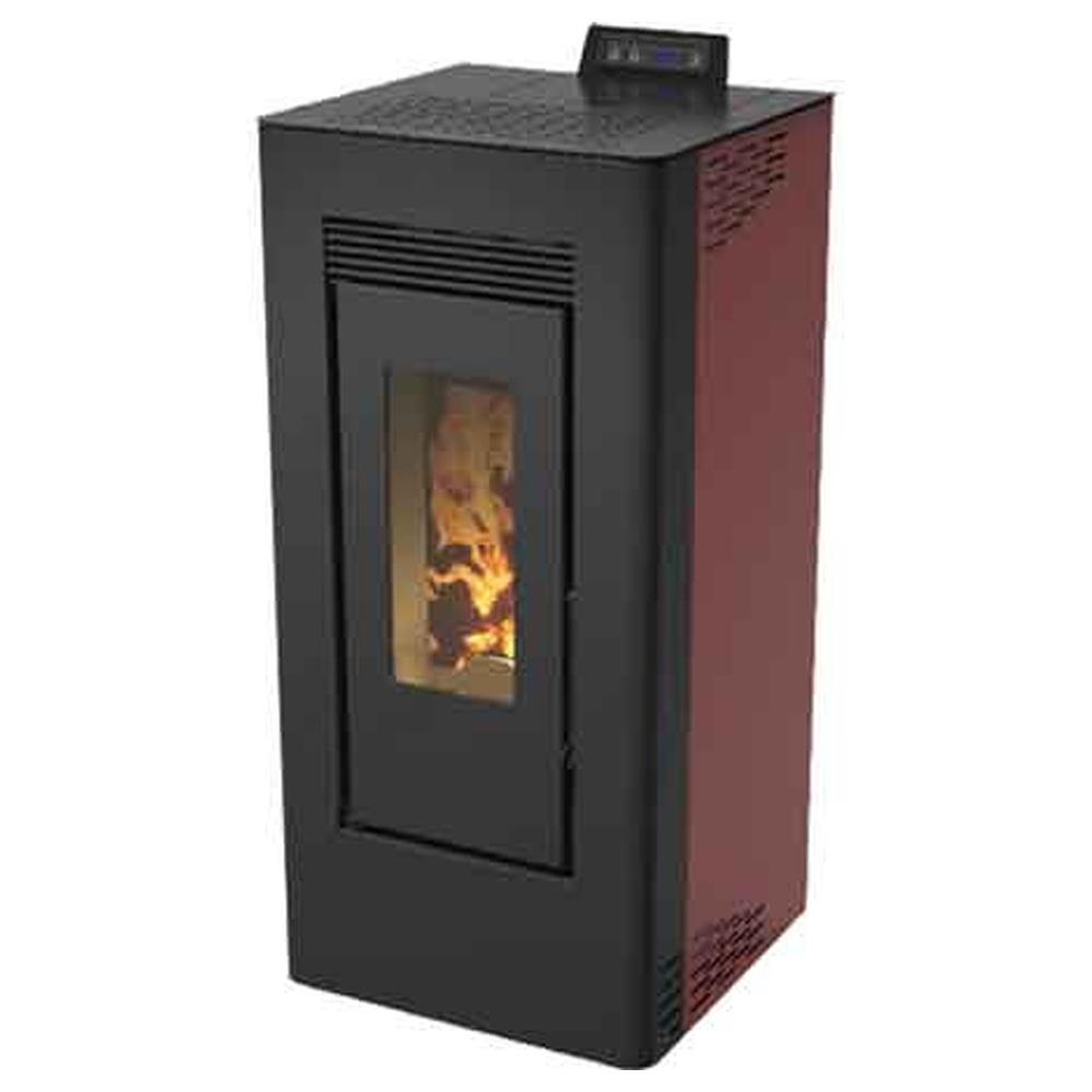 stufa a pellet canalizzata clever kw 11,61 - colore bordeaux