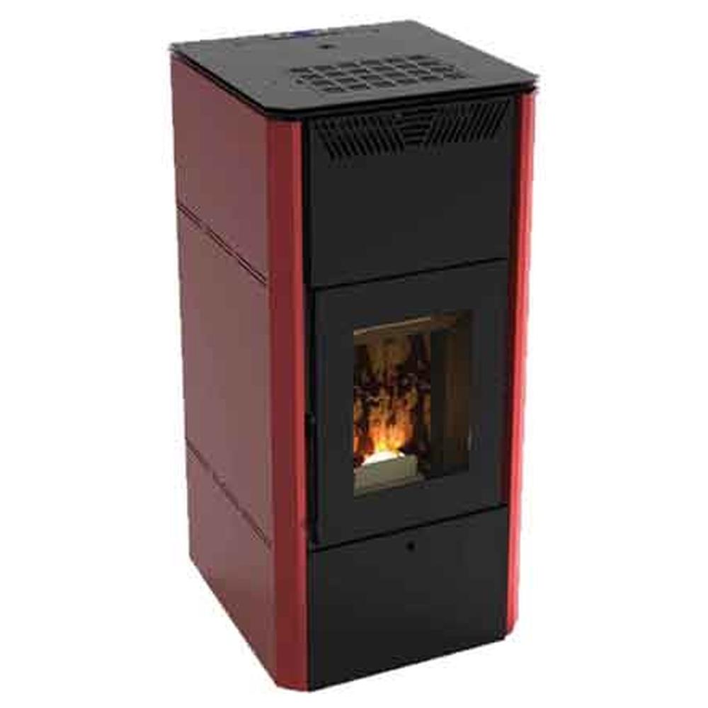 stufa a pellet termo corvara 20v kw 19,27 - colore bordeaux
