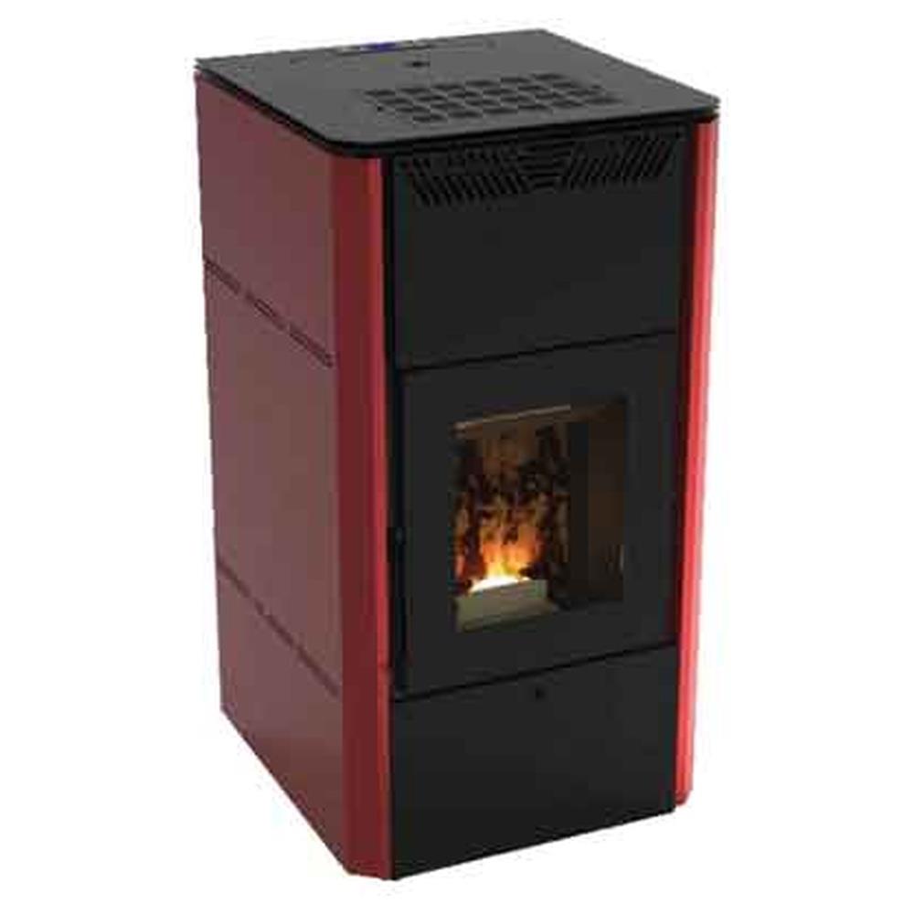 stufa a pellet termo corvara 32v kw 28,55 - colore bordeaux