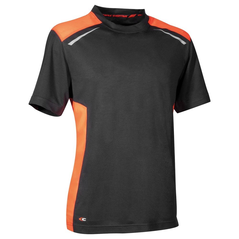 t-shirt cofra dunkerque v625 antracite/arancio s
